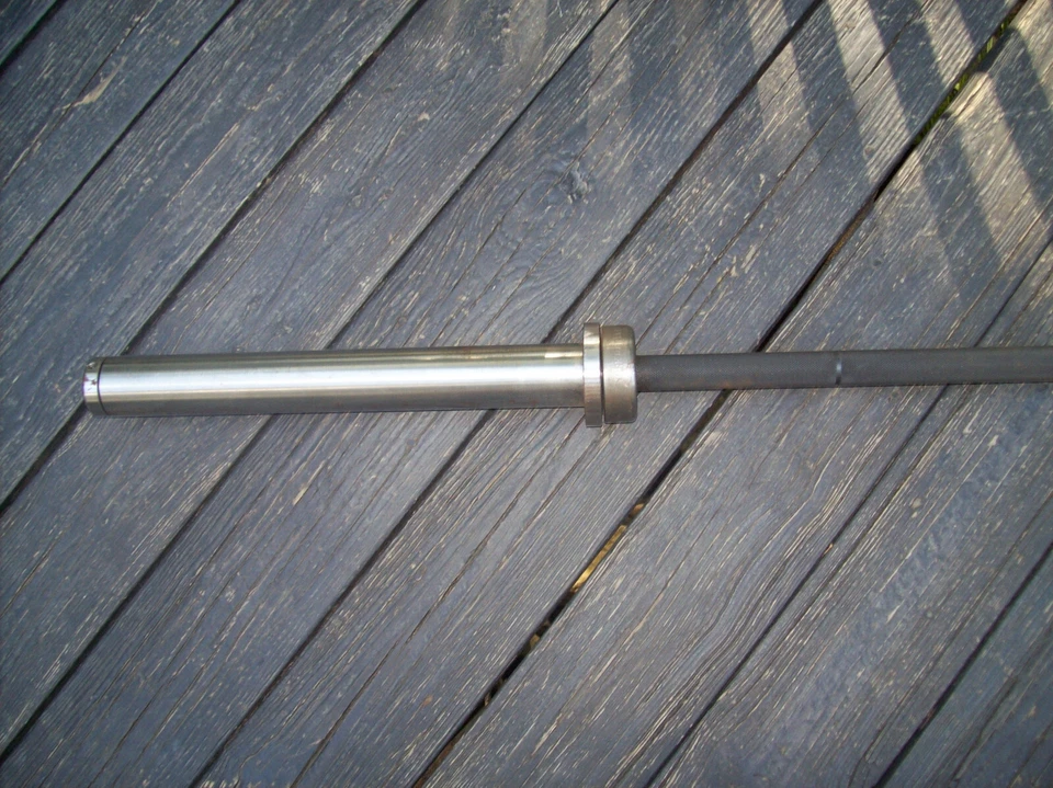 YORK BARBELL 7 pies. BARRA OLÍMPICA MANGA DIVIDIDA Culturismo HOMBRE FUERTE GIMNASIO Fitness Foto 4 de 4