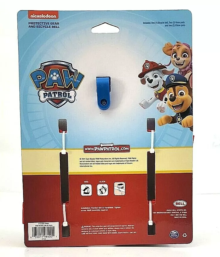 Paw Patrol Bicycle Protective Gear And Bicycle Bell Ages 3 7 Knee