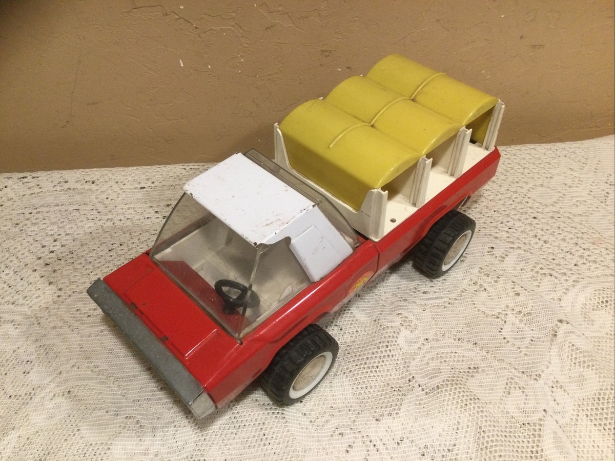 【当時物】 メーカー不明 ポリ製 動物キャラクター 乗り物シリーズ 昭和レトロ Vintage 1960/70's Buddy L Pressed Steel Red Zoo Kennel Toy