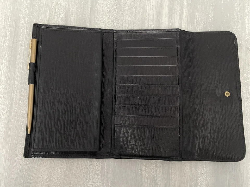 Vintage Rare Ghurka Black Leather Wallet Check Book Credit Cards 7.5 x 4 0924 - Image 3 of 4