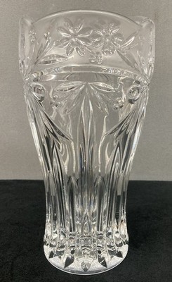 Studio Nova Lead Crystal Somerset Pattern Floral Bows Design Flower Vase 9.5 