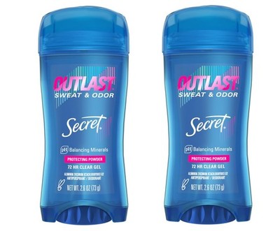 Klares Gel  Outlast  von Deodorant, schützendes Pulver, 70 ml, 2er Packung