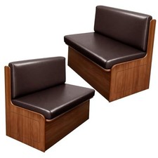 PU Leather RV Dinette Cushion 2 Bench Cover  2 Backrest Cover Pu Brown