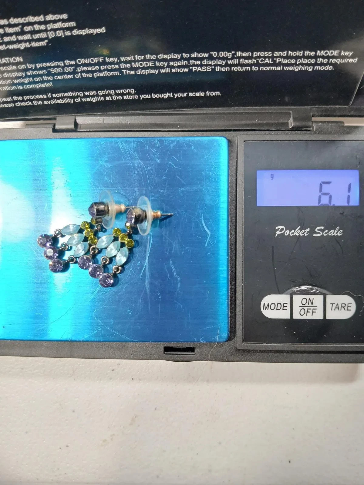 Givenchy Gemstone Dangle Earrings Bow Design Blue… - image 4