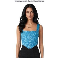 Princess Polly size 0 blue hook  eye corset top