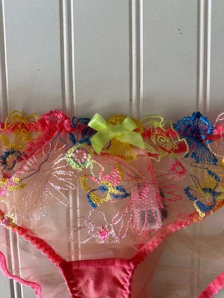 Agent Provocateur Zuri нижнее белье белье белье сетки розовый вышитый цветочный размер 5 - Изображение 4 из 4