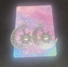 Moon  Sun Dangle Earrings   Cute Party Fashion Jewelry