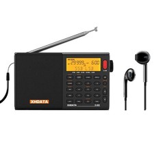 D-808 Portable Digital Radio FM AM SW LW Wide FM Air Band Receiver with Earphone