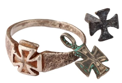 Iron Cross German Ring 835 Silver WW1 wwI WW2 wwII Military award decoration