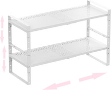 Sturdy Metal Shoe Rack - Space-Saving, 2-Pack for Entryway & Closet, White