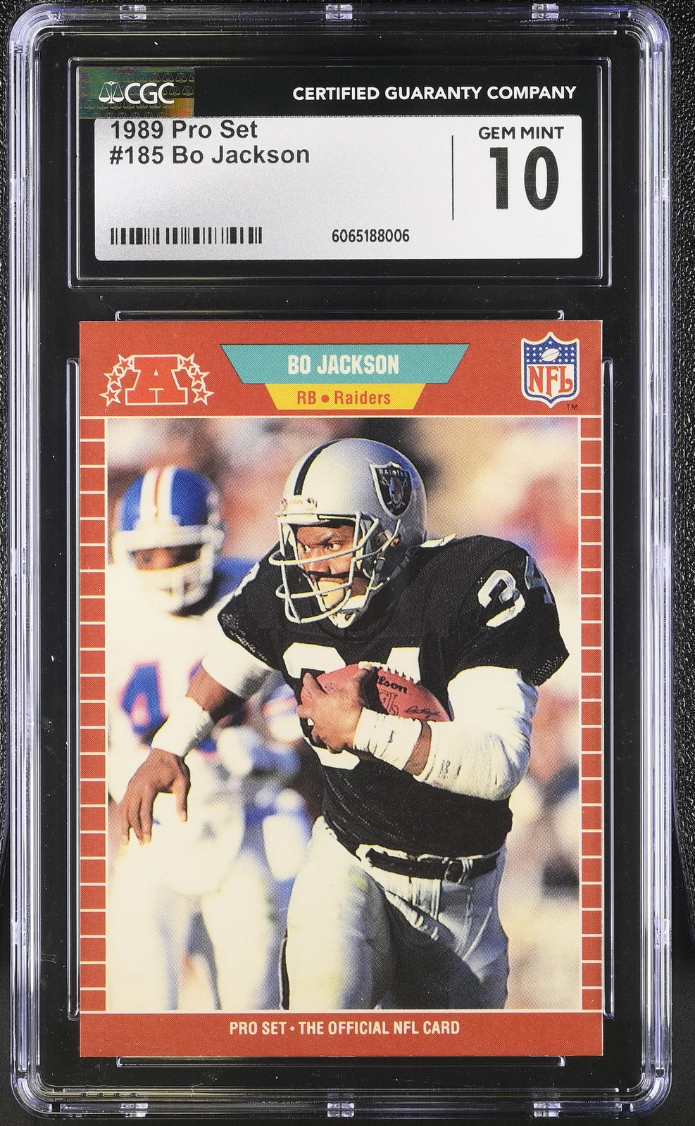 1989 Pro Set Bo Jackson #185 CGC 10 Oakland Raiders