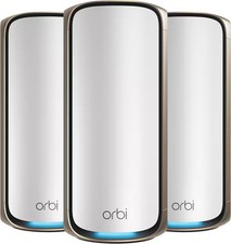 NETGEAR - Orbi 970 Series BE27000 Quad-Band Mesh Wi-Fi 7 System 3-pack - White