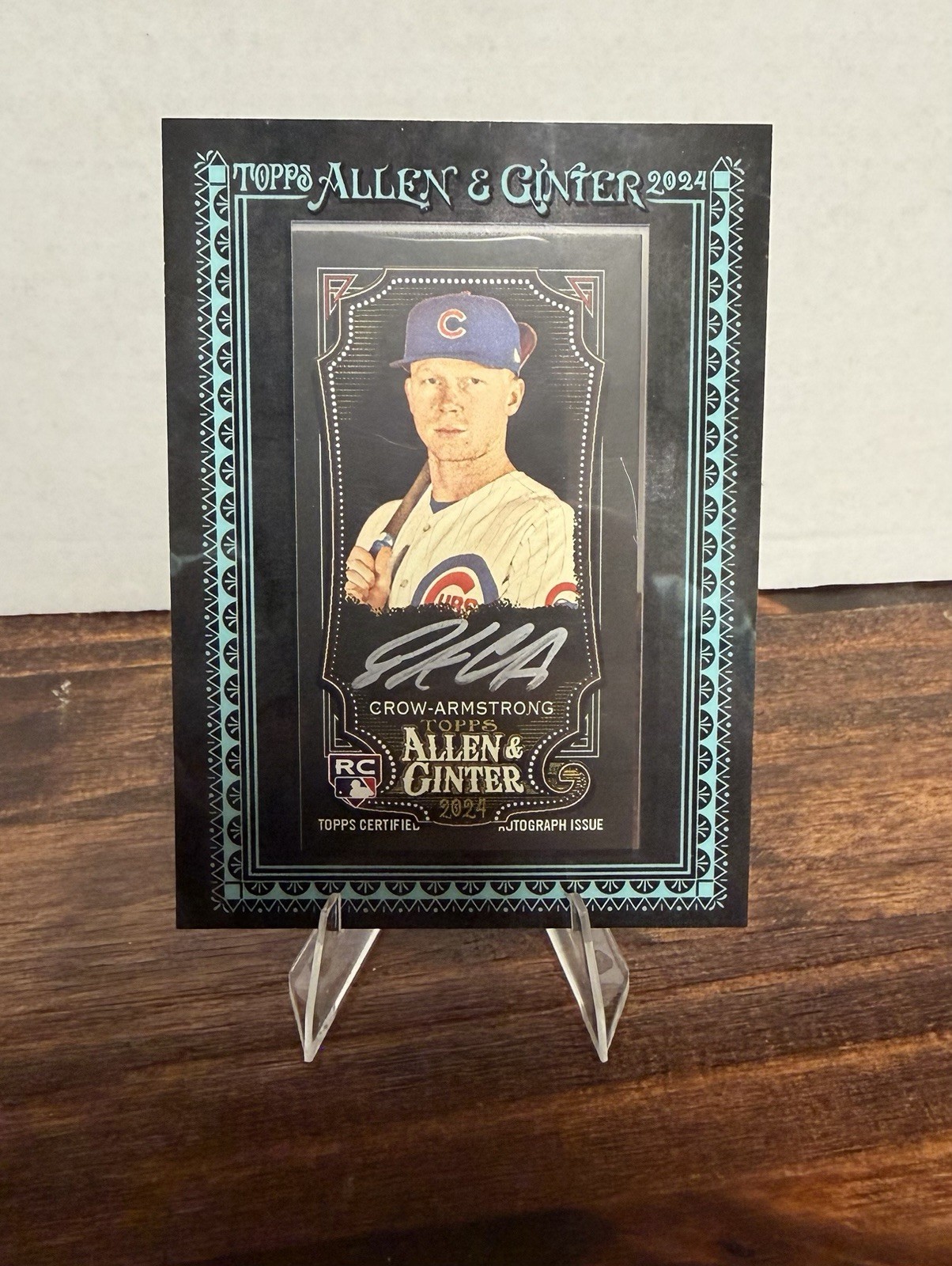 2024 Topps Allen & Ginter Pete Crow-Armstrong Mini Framed Auto Rc Bookend #10/10