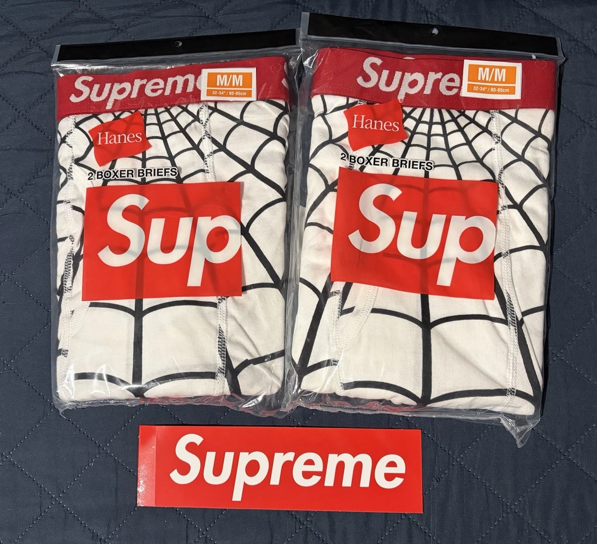 Supreme Hanes Spider-Man Marvel Boxer Briefs 2-Pack Medium Tagless