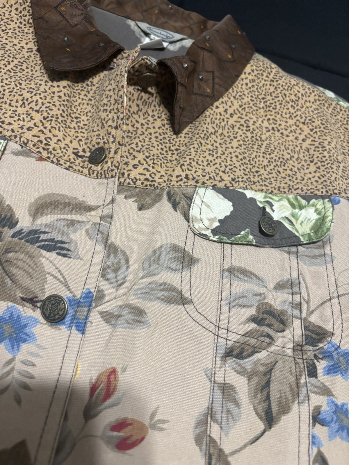 Vintage Stonebridge Patchwork Print Button up Shi… - image 3