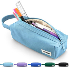 Small Pencil Case Pouch for Girls and Boys Kids, Large Capacity Canvas Pen Bag S