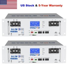 2x 48V 100Ah Rack Mount LiFePO4 Battery 5120Wh BMS for Solar Home Energy Storage