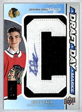 Kirby Dach 2019-20 SP Game Used Draft Day Marks Rookie Auto /35 #DDM-KD Chicago