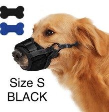 PawWares Dog Muzzle Soft Nylon Adjustable-Breathable-Drinkable BLACK SMALL