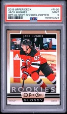 2019 UPPER DECK OPC GLOSSY ROOKIES JACK HUGHES OPC GLOSSY ROOKIES-COPPER PSA 9