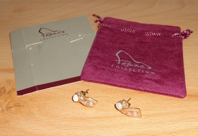 Just the Right Shoe Schmuck Ohrstecker Mondstein Swarosvski Perlen 925 vergoldet