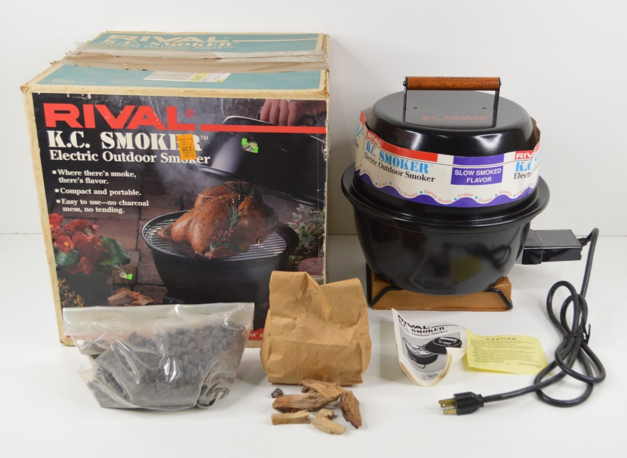 NEW Rival 5820 KC SMOKER Electric Outdoor Portable Barbecue 