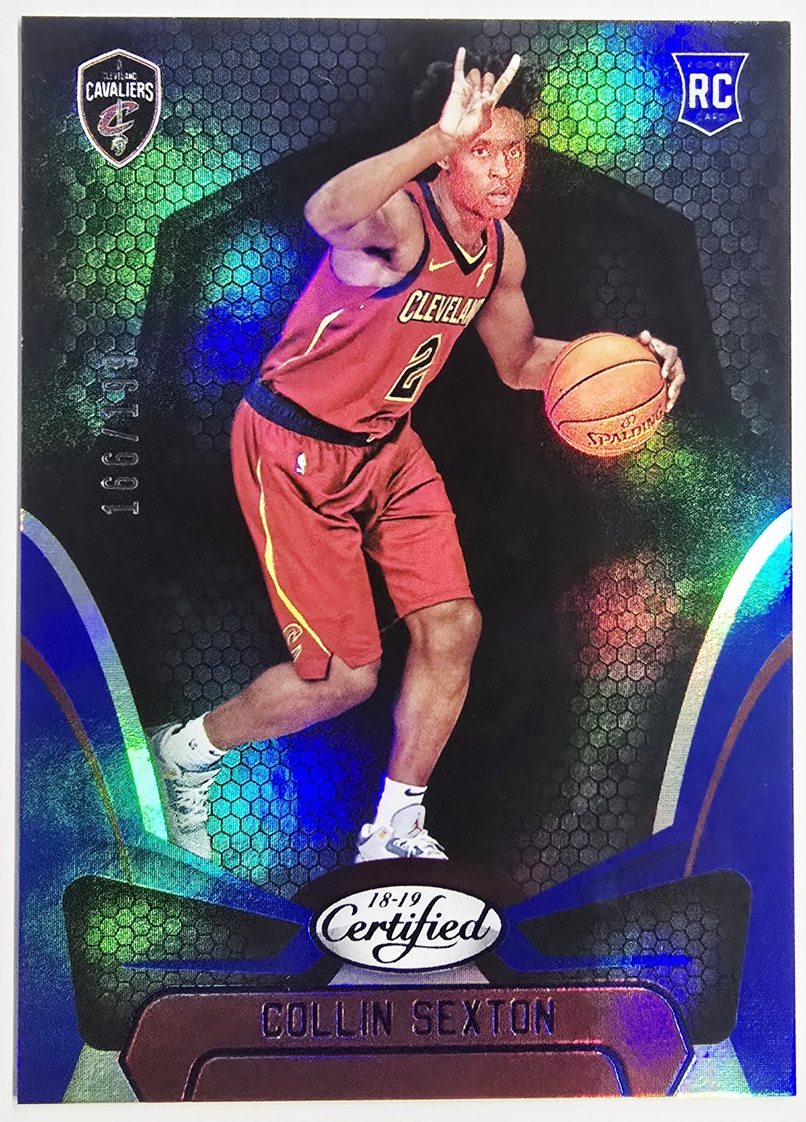2018-19 Panini Certified Mirror Blue /199 Collin Sexton #158 Rookie RC Cavaliers