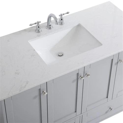 Elegant Decor Sommerville 48" Single Quartz Top Bathroom Vanity in Gray - Picture 9 of 15