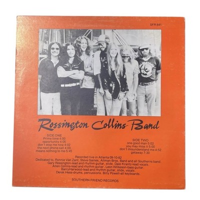 Rossington Collins Band Signed Live In Atlanta Vinyl Album Lynyrd