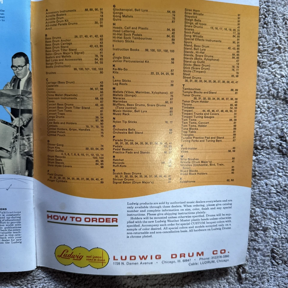1967 Ludwig Drum Total Percussion 104 Page Color Catalog 67  VG/EXC CONDITION - Image 4 of 4
