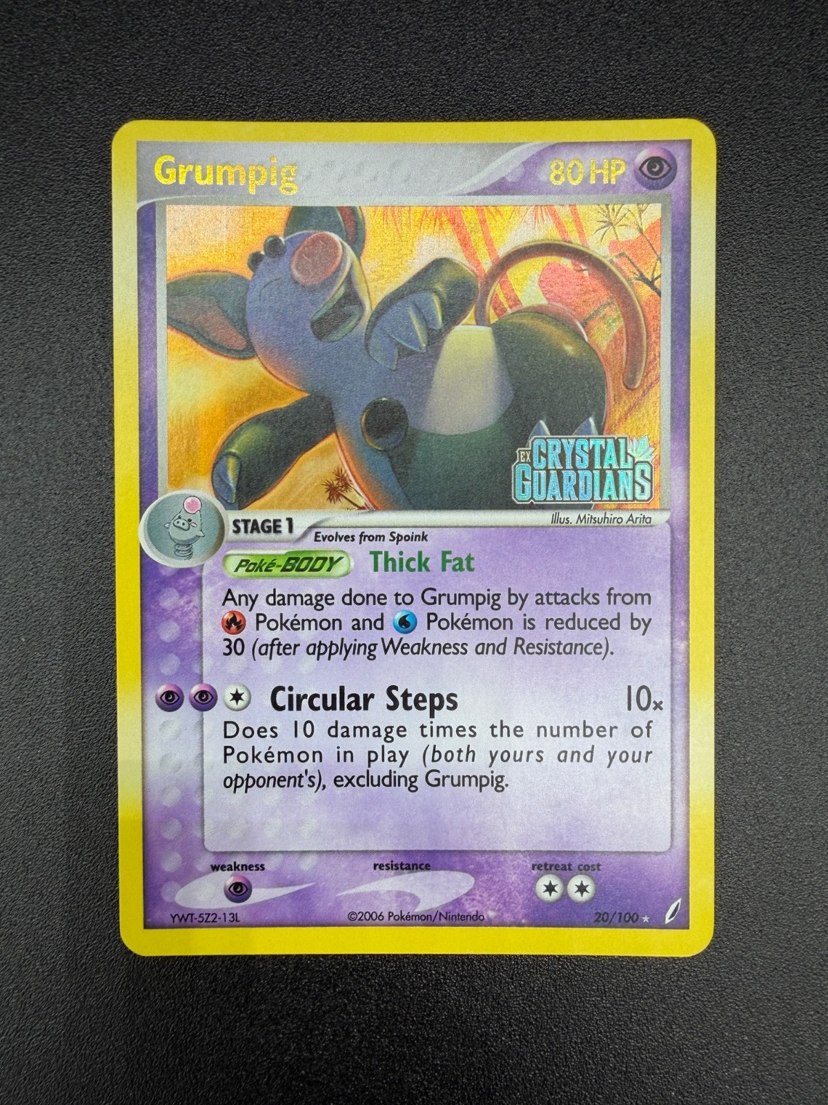 Grumpig 20/100 NM Holo EX Crystal Guardians Stamped
