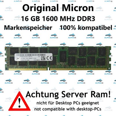 16 GB RDIMM ECC REG DDR3-1600 Supermicro X8DTU X8DTU-6F+ Server RAM