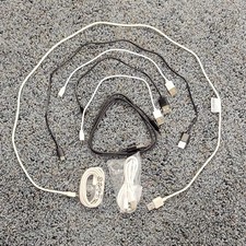 Lot of 8 USB-A Male to Micro USB Male Round Cables Black White Assorted Lengths