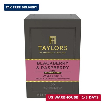 Taylors of Harrogate Blackberry & Raspberry, Herbal Tea, Individually Wrapped Ba