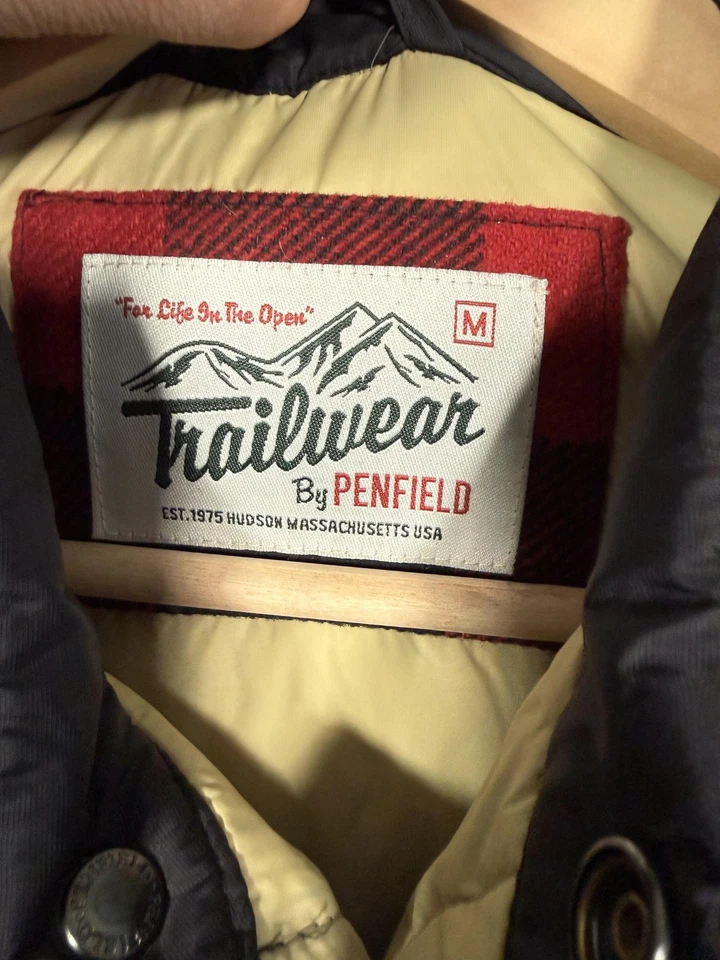 Chaqueta Penfield Trailwear Para Hombre Mediana Negra Roja Plumón Puffer Buffalo Cuadros Yugo Foto 3 de 4