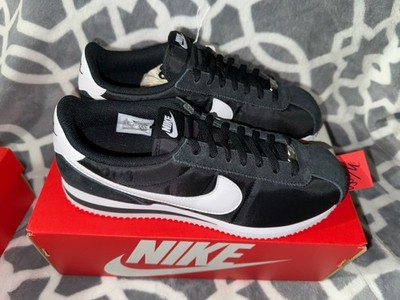 Nike Cortez Shoe Nylon Black/White (DZ2795 001) Woman s Size 12 /Men s 10.5 New