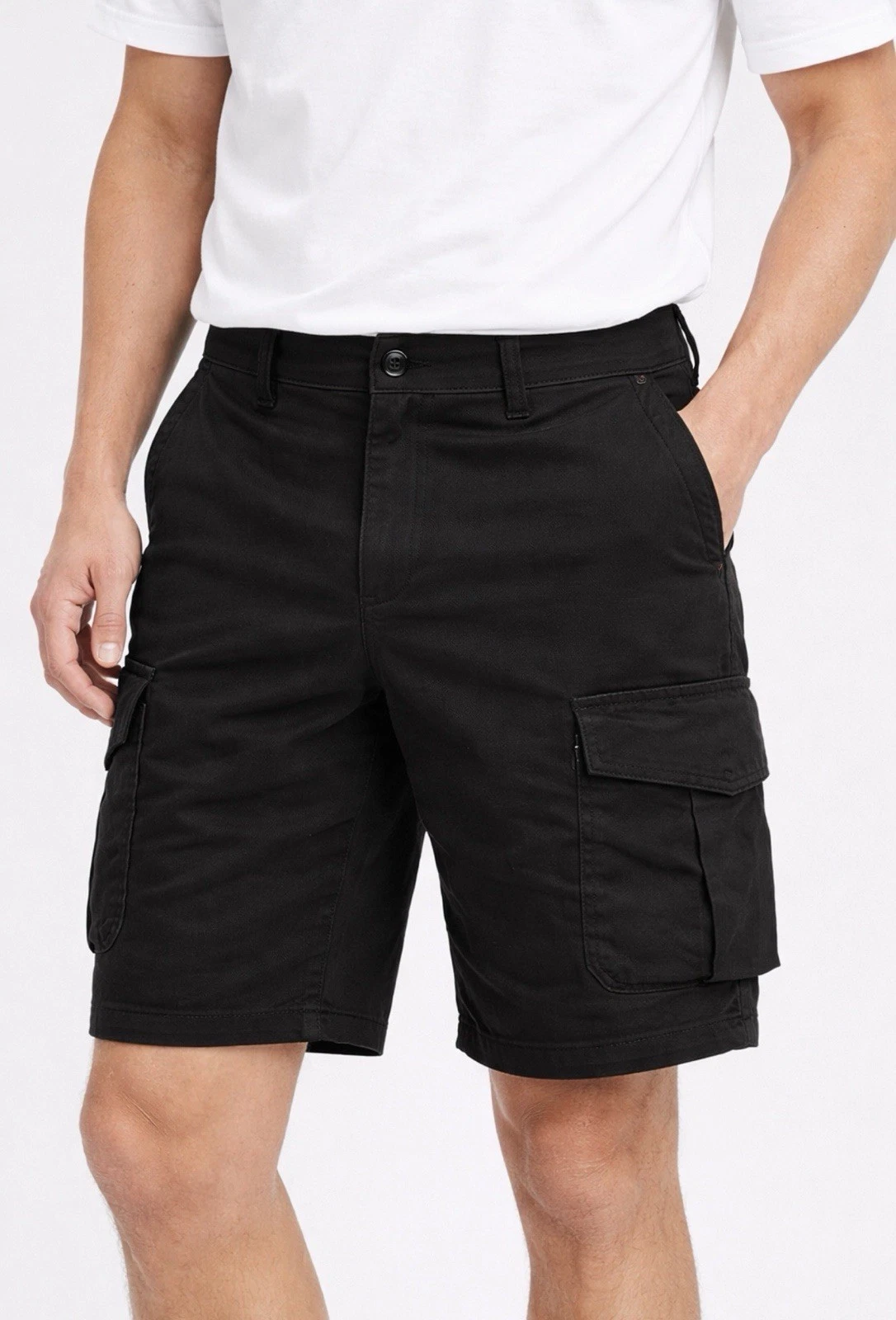 Tommy Hilfiger Cargo Shorts Men 38 Black Stretch Athletic Pockets Casual
