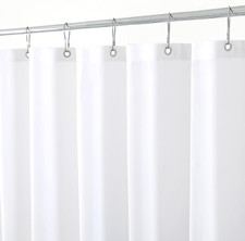 Hotel Quality Fabric Shower Curtain Liners 72" X 72", White Water Resistant Bath