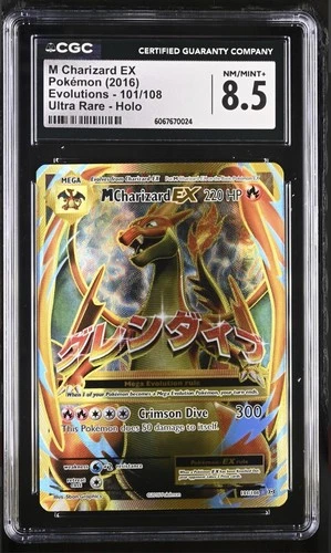 CGC 8.5 🔥 MINT Mega M Charizard EX 2016 Pokemon XY Evolutions 101/108 (PSA)