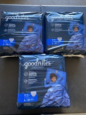 GOODNITES 3PACK OF 25PCS 75PCS LARGE 10-12 SIZE 68-95LB BOYS NIGHTTIME UNDERWEAR