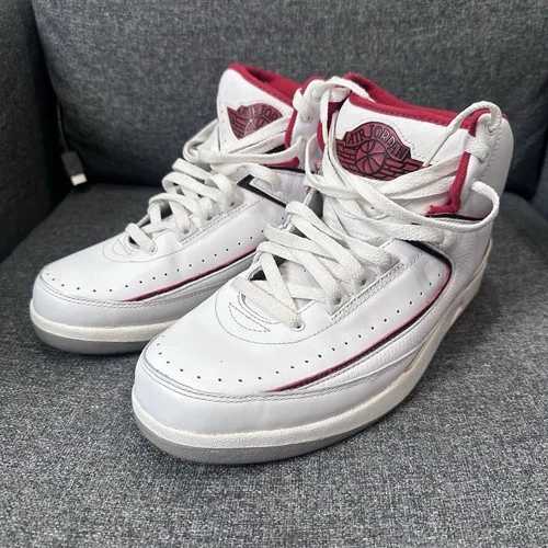 Nike Air Jordan 2 White Red CDP 2008 Size 10.5 Men US Fair Condition
