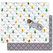 Odorless Premium Foam Baby Play Mat 50" x 50", Soft Microfiber Fabric Crawling M