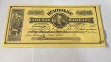 Currency : 1915 Warrant Draft Check For Humboldt County, Nevada1915- No7419