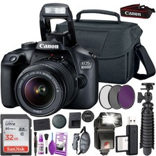 Canon EOS 4000D DSLR Camera  EF-S 18-55 mm f/3.5-5.6 III Lens  64GB Memory
