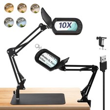 10X Magnifying Glass with Light and Stand: 2-in-1 LED Lighted Magnifier Lamp ...