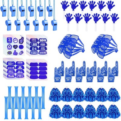 204 Pcs Team Spirit Accessories Blue School Spirit Items - Cheerleading Pom P...