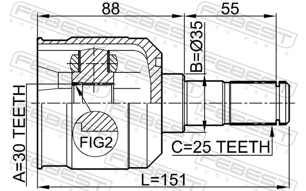 Fits FEBEST 1211-MAT15 INTERNAL CV JOINT HYUNDAI ELANTRA/LANTRA 00 (2 ⭐UK Stock⭐