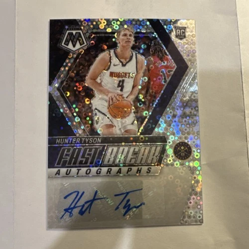 2023-24 Panini Mosaic Hunter Tyson #FB-TYS Fast Break Autographs Rookie Nuggets