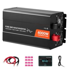 VEVOR 4000W Pure Sine Wave Inverter 12V DCto120V AC with LCD and Remote Control