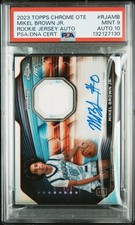 2023 Topps Chrome OTE Mikel Brown Jr Rookie Jersey Card PSA 9 Auto 10
